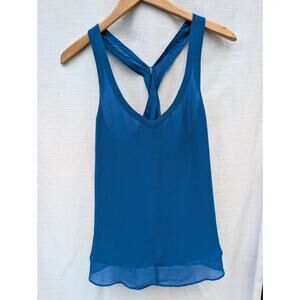 Anthropologie Silence And Noise Women's Blue Tank Sz M Criss Cross Open Back